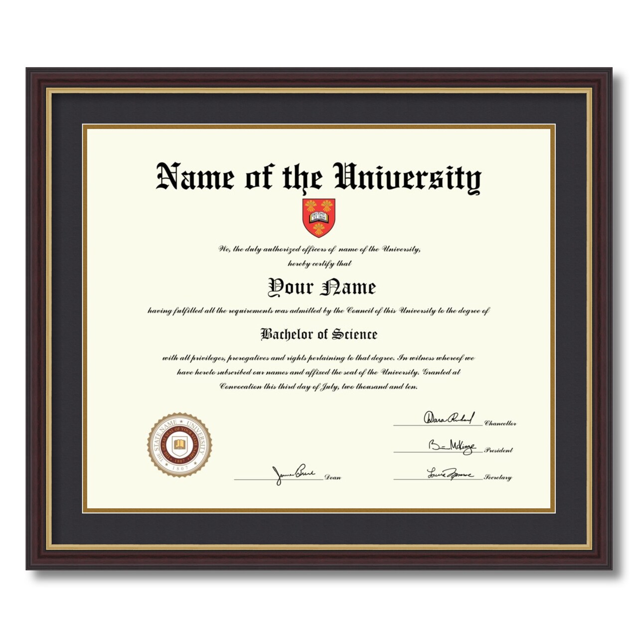 ArtToFrames 18x22 inch Diploma Frame - Framed with Black and Gold Mats, Comes with Regular Acrylic and Sawtooth Hanger for Wall Hanging (D-18x22)
